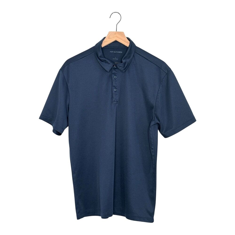 Port Authority Mens Large L Polo Shirt Moisture Wicking Silk Touch Performance